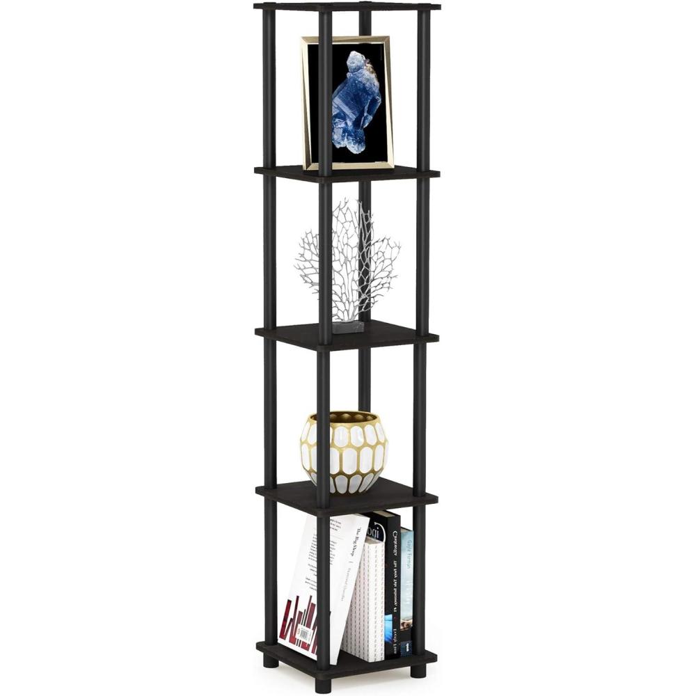 imageFurinno TurnNTube No Tools Decorative Display Shelf 5Cube AmericanoBlackEspressoBlack