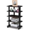 FURINNO 3 shelves, Turn-N-Tube Ladder Space Shelf, Walnut/Brown(Espresso)