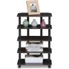 FURINNO 3 shelves, Turn-N-Tube Ladder Space Shelf, Walnut/Brown(Espresso)