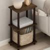 FURINNO 3 shelves, Turn-N-Tube Ladder Space Shelf, Walnut/Brown(Walnut/Brown)