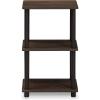 FURINNO 3 shelves, Turn-N-Tube Ladder Space Shelf, Walnut/Brown(Walnut/Brown)