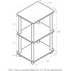 FURINNO 3 shelves, Turn-N-Tube Ladder Space Shelf, Walnut/Brown(Walnut/Brown)