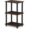 FURINNO 3 shelves, Turn-N-Tube Ladder Space Shelf, Walnut/Brown(Walnut/Brown)