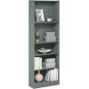 Furinno JAYA Book Shelf, 5-Tier Bookshelf, Bookcase with Adjustable Shelves, 9.5″ x 24.5″ x 71.2″, for Organization and Storage, for Living Room, Bedroom, Home Office, Amber Pine(Sage Green)