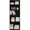 Furinno JAYA Book Shelf, 5-Tier Bookshelf, Bookcase with Adjustable Shelves, 9.5″ x 24.5″ x 71.2″, for Organization and Storage, for Living Room, Bedroom, Home Office, Amber Pine(Blackwood)