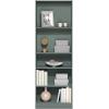 Furinno JAYA Book Shelf, 5-Tier Bookshelf, Bookcase with Adjustable Shelves, 9.5″ x 24.5″ x 71.2″, for Organization and Storage, for Living Room, Bedroom, Home Office, Amber Pine(Sage Green)