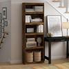 Furinno JAYA Book Shelf, 5-Tier Bookshelf, Bookcase with Adjustable Shelves, 9.5″ x 24.5″ x 71.2″, for Organization and Storage, for Living Room, Bedroom, Home Office, Amber Pine(Amber Oak)