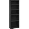 Furinno JAYA Book Shelf, 5-Tier Bookshelf, Bookcase with Adjustable Shelves, 9.5″ x 24.5″ x 71.2″, for Organization and Storage, for Living Room, Bedroom, Home Office, Amber Pine(Blackwood)