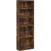 Furinno JAYA Book Shelf, 5-Tier Bookshelf, Bookcase with Adjustable Shelves, 9.5″ x 24.5″ x 71.2″, for Organization and Storage, for Living Room, Bedroom, Home Office, Amber Pine(Amber Oak)