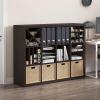 Furinno LACi 4-Bins System Rack, 11.3(W) x 28.8(H) Inch, Espresso/Black(Black Dark Oak)