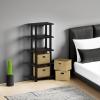 Furinno LACi 4-Bins System Rack, 11.3(W) x 28.8(H) Inch, Espresso/Black(Espresso/Black)