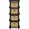Furinno LACi 4-Bins System Rack, 11.3(W) x 28.8(H) Inch, Espresso/Black(Espresso/Black)
