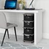 Furinno LACi 4-Bins System Rack, 11.3(W) x 28.8(H) Inch, Espresso/Black(French Oak Grey/Black)
