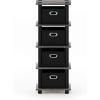 Furinno LACi 4-Bins System Rack, 11.3(W) x 28.8(H) Inch, Espresso/Black(French Oak Grey/Black)