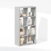 Furinno LACi 4-Bins System Rack, 11.3(W) x 28.8(H) Inch, Espresso/Black(Light Grey)