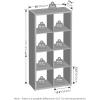 Furinno LACi 4-Bins System Rack, 11.3(W) x 28.8(H) Inch, Espresso/Black(Light Grey)