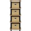 Furinno LACi 4-Bins System Rack, 11.3(W) x 28.8(H) Inch, Espresso/Black(Oak/Black/Light Brown)