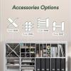 Furinno LACi 4-Bins System Rack, 11.3(W) x 28.8(H) Inch, Espresso/Black(White)