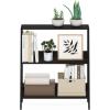 Furinno Ladder Bookcase Display Shelf, 5-Tier, French Oak(Espresso)