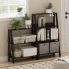 Furinno Ladder Bookcase Display Shelf, 5-Tier, French Oak(Espresso)