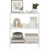 Furinno Ladder Bookcase Display Shelf, 5-Tier, French Oak(White)