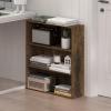 Furinno PASIR Book Shelf, 3-Tier Bookshelf, Storage Shelves Bookcase, 9.7 x 23.7 x 31.5, for Living Room, Bedroom, Home Office, Dark Espresso(Amber Pine)