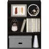 Furinno PASIR Book Shelf, 3-Tier Bookshelf, Storage Shelves Bookcase, 9.7 x 23.7 x 31.5, for Living Room, Bedroom, Home Office, Dark Espresso(Dark Espresso)