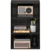 Furinno PASIR Book Shelf, 3-Tier Bookshelf, Storage Shelves Bookcase, 9.7 x 23.7 x 31.5, for Living Room, Bedroom, Home Office, Dark Espresso(Espresso)