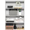 Furinno PASIR Book Shelf, 3-Tier Bookshelf, Storage Shelves Bookcase, 9.7 x 23.7 x 31.5, for Living Room, Bedroom, Home Office, Dark Espresso(White)