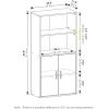 Furinno Pasir 3 Tier Display Bookcase, White(Black Oak)