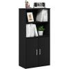 Furinno Pasir 3 Tier Display Bookcase, White(Black Oak)