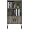 Furinno Pasir 3 Tier Display Bookcase, White(Grey Oak)