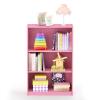 Furinno Pasir 3 Tier Display Bookcase, White(Pink)