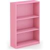 Furinno Pasir 3 Tier Display Bookcase, White(Pink)