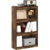 Furinno Pasir 3-Tier No Tool Assembly Open Shelf Bookcase, White(Amber Oak)