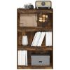 Furinno Pasir 3-Tier No Tool Assembly Open Shelf Bookcase, White(Amber Oak)