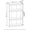 Furinno Pasir 3-Tier No Tool Assembly Open Shelf Bookcase, White(Amber Pine)