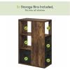 Furinno Pasir 3-Tier Shelf with 3 Door/Round Handle, Light Cherry(Amber Pine)
