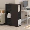 Furinno Pasir 3-Tier Shelf with 3 Door/Round Handle, Light Cherry(Dark Oak)