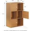 Furinno Pasir 3-Tier Shelf with 3 Door/Round Handle, Light Cherry(Light Cherry)