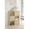 Furinno Pasir 3-Tier Shelf with 3 Door/Round Handle, Light Cherry(Steam Beech)