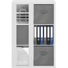 Furinno Pasir 3-Tier Shelf with 3 Door/Round Handle, Light Cherry(White)