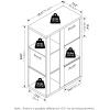 Furinno Pasir 3-Tier Shelf with 3 Door/Round Handle, Light Cherry(White)