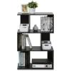 Furinno SIMPLY Book Shelf, 3-Tier Geometric Bookshelf, S-Shape Bookcase with Open Shelf, 11.8″ x 23.6″ x 37.3″, for Organization and Storage, for Living Reoom, Bedroom, Home Office, Espresso