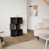 Furinno SIMPLY Book Shelf, 3-Tier Geometric Bookshelf, S-Shape Bookcase with Open Shelf, 11.8″ x 23.6″ x 37.3″, for Organization and Storage, for Living Reoom, Bedroom, Home Office, Espresso