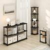 Furinno TURN-N-TUBE Corner Shelf, 5-Tier Corner Bookshelf, Open Storage Shelves, for Organization and Storage, Living Room, Home Office, Garage, Bedroom, Black(Black Espresso/Black)