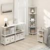 Furinno TURN-N-TUBE Corner Shelf, 5-Tier Corner Bookshelf, Open Storage Shelves, for Organization and Storage, Living Room, Home Office, Garage, Bedroom, Black(Plain White)