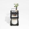 Furinno TURN-N-TUBE Side Table, 3-Tier End Table, Open Shelves Nightstand, Night Stand, Bedside Table, Easy Assembly, for Living Room, Bedroom, Espresso(Darkwood/Black)