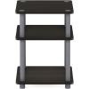 Furinno TURN-N-TUBE Side Table, 3-Tier End Table, Open Shelves Nightstand, Night Stand, Bedside Table, Easy Assembly, for Living Room, Bedroom, Espresso(Espresso)