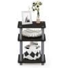 Furinno TURN-N-TUBE Side Table, 3-Tier End Table, Open Shelves Nightstand, Night Stand, Bedside Table, Easy Assembly, for Living Room, Bedroom, Espresso(Espresso)